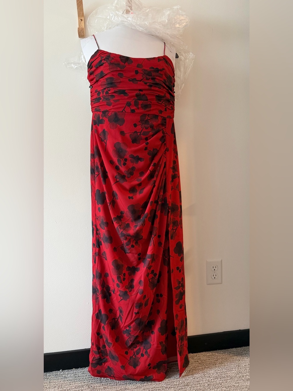 Hutch Black and Red Floral Dress
